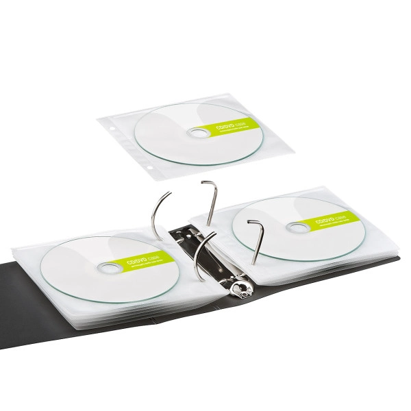 DVD・CD不織布ケース（リング穴付き・100枚入り・ホワイト） FCD-FR100WN