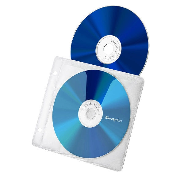 ブルーレイディスク対応不織布ケース（リング穴付き・50枚入り・ホワイト） FCD-FRBD50W