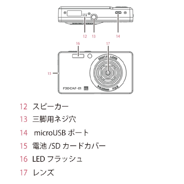 フィールドスリー コンパクトデジタルカメラ F3DCAF-01