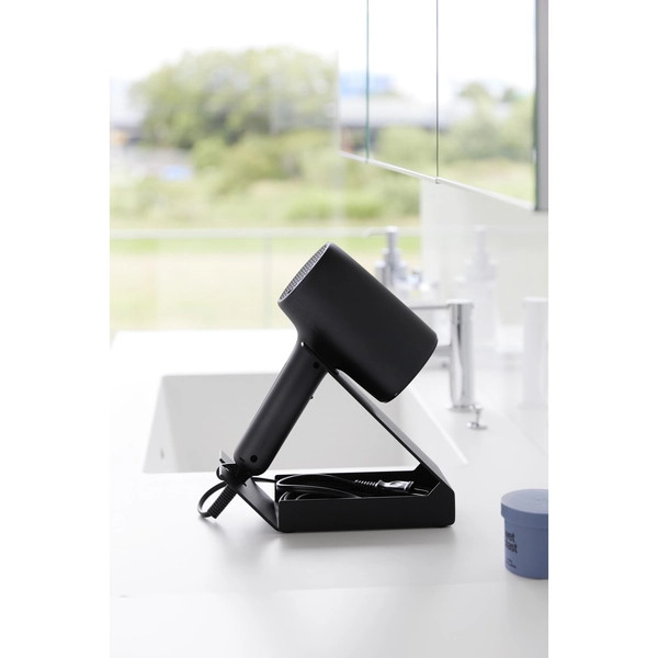 【tower】収納付きドライヤー&ヘアーアイロンスタンド タワー ブラック