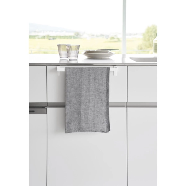 【Plate】滑り落ち防止キッチンタオルハンガーバー プレート ワイド ホワイト