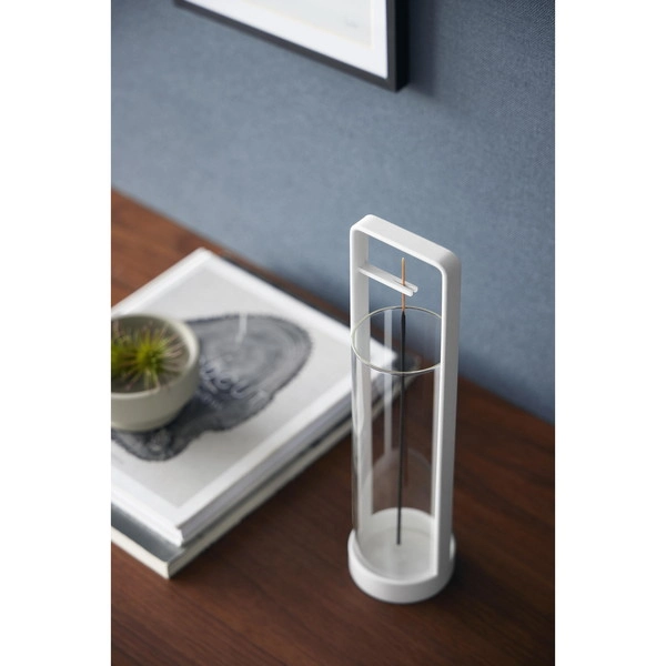 【tower】お香スタンド タワー 灰飛び防止カバー付き ホワイト