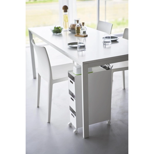 【tower】収納バスケットワゴン タワー 3段 ホワイト