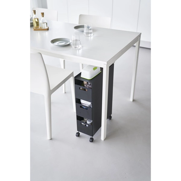 【tower】収納バスケットワゴン タワー 3段 ブラック