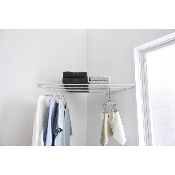 【tower】コーナーハンガーラック タワー 石こうボード壁対応 ホワイト