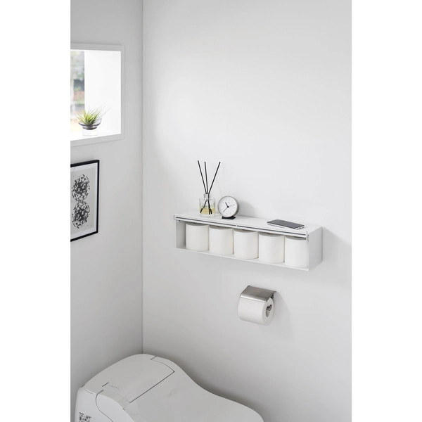 【tower】ウォール隠せるトイレ壁収納 タワー 石こうボード壁対応 ホワイト