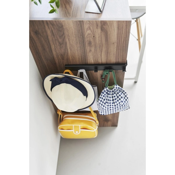 【smart】カラーボックスに差し込めるフック5連 スマート ブラック