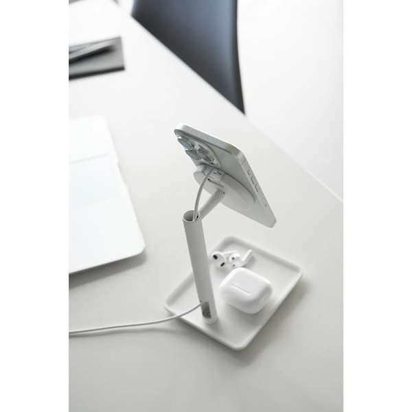 【tower】トレー付きスマートフォン充電スタンド タワー ホワイト