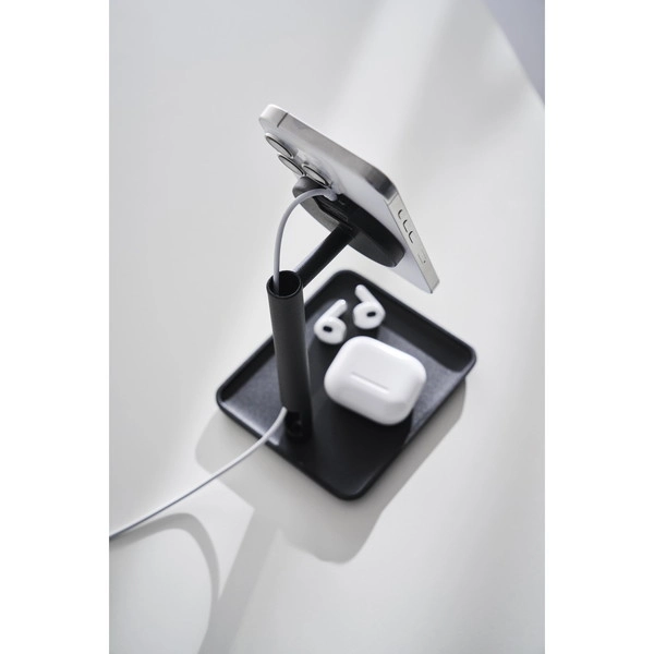 【tower】トレー付きスマートフォン充電スタンド タワー ブラック