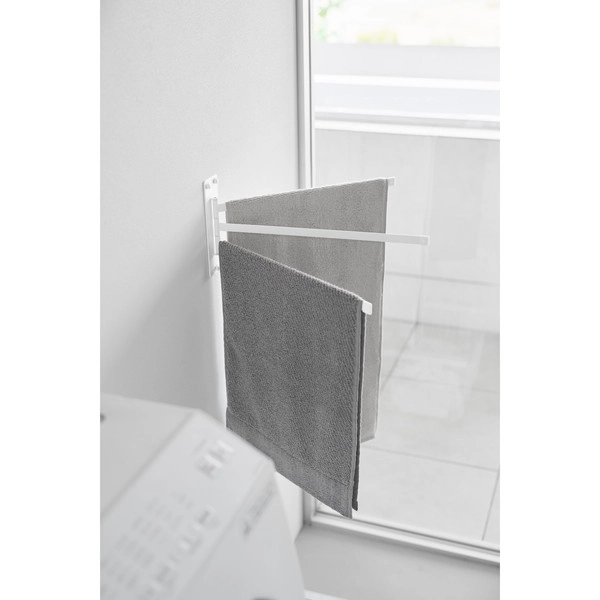 【tower】ウォールタオルハンガー タワー 3連 石こうボード壁対応 ホワイト