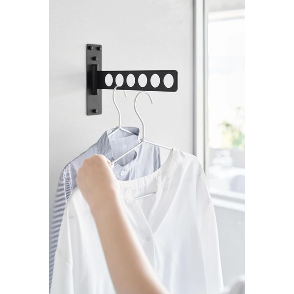 【tower】ウォール衣類ハンガー タワー 石こうボード壁対応 ブラック
