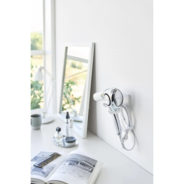 【tower】ウォール角度調節ドライヤーホルダー タワー 石こうボード壁対応 ホワイト