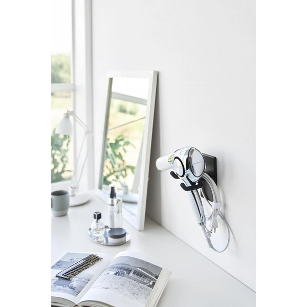 【tower】ウォール角度調節ドライヤーホルダー タワー 石こうボード壁対応 ブラック