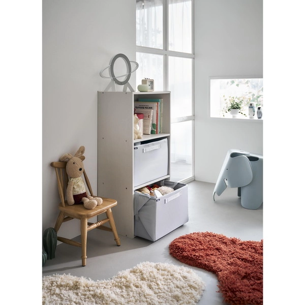 【tower】プレイマットにもなるおもちゃ収納 タワー ライトグレー