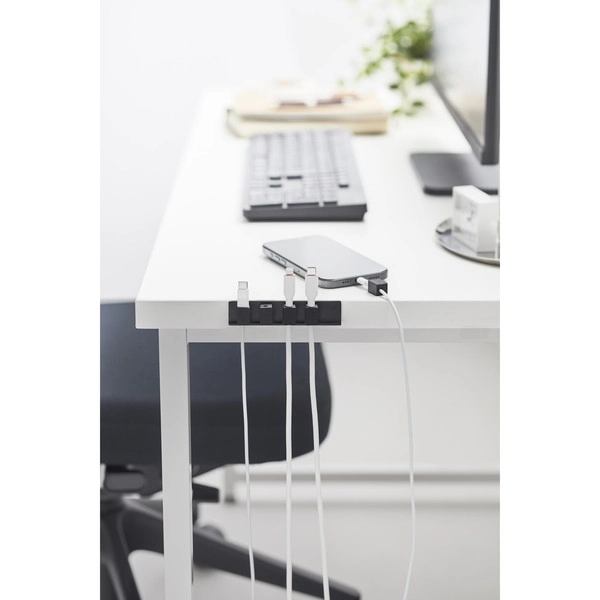 【smart】テープで貼り付けるマグネットケーブルホルダー スマート 5連 ブラック