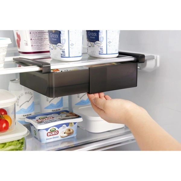 【tower】冷蔵庫中棚下伸縮ラック タワー ブラック