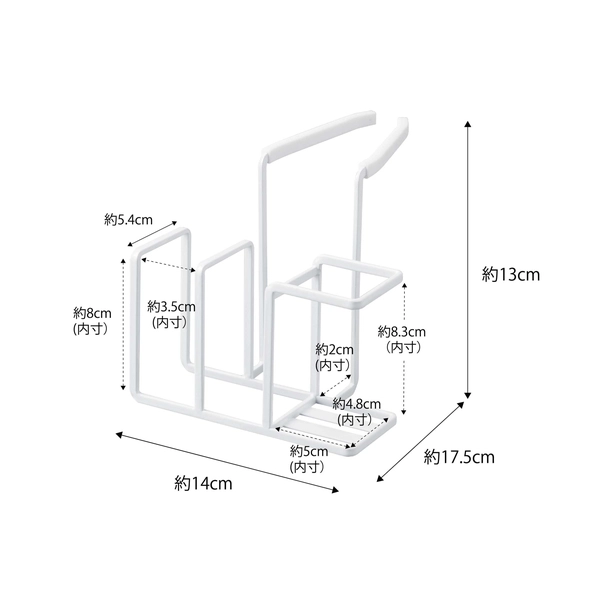 【tower】蛇口にかけるスポンジ&ブラシホルダー タワー (ホワイト)