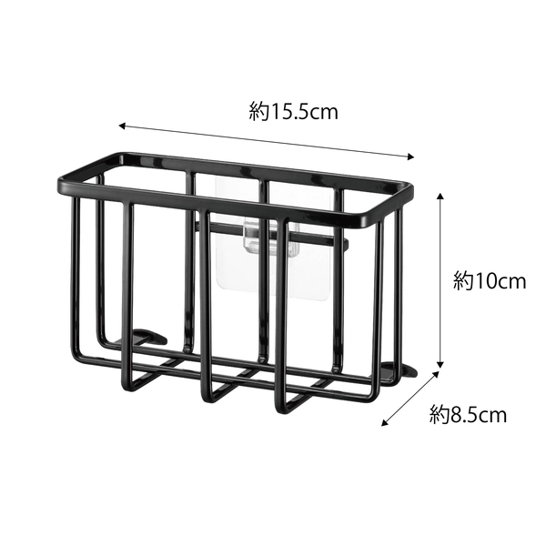 【tower】フィルムフック収納ラック タワー S (ブラック)