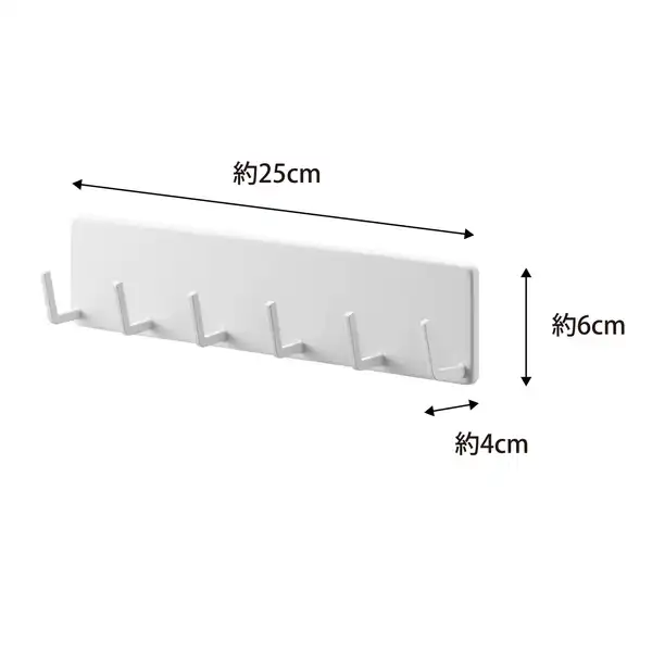 【tower】フィルムフックキッチンツールフック タワー 6連 ホワイト
