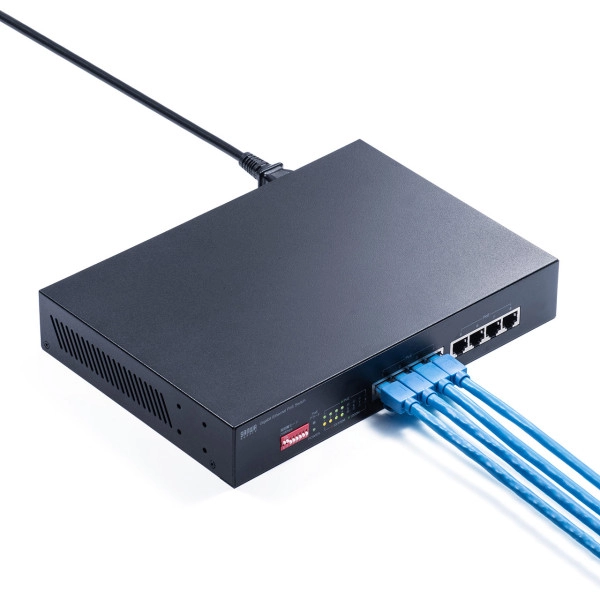 長距離伝送・ギガビット対応PoEスイッチングハブ(8ポート) LAN-GIGAPOE81