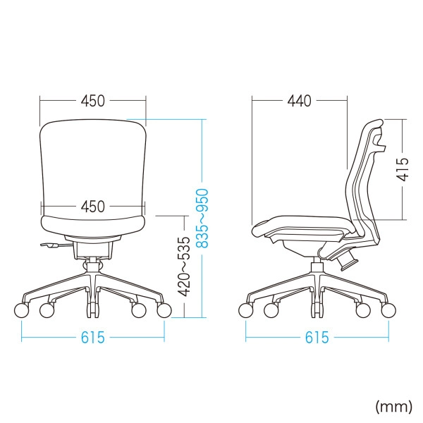 オフィスチェア ブラック SNC-080KBK