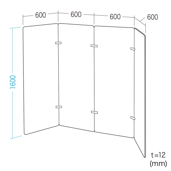 パーティションブース(W600×4) SPT-PB003GY