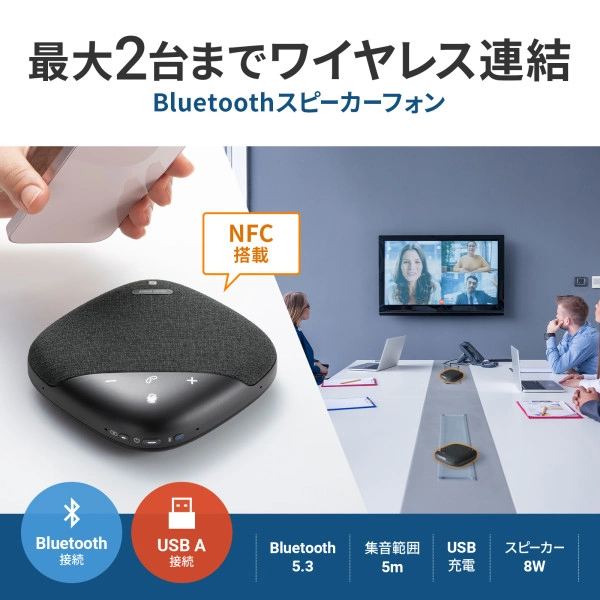 Bluetooth会議スピーカーフォン MM-BTMSP5