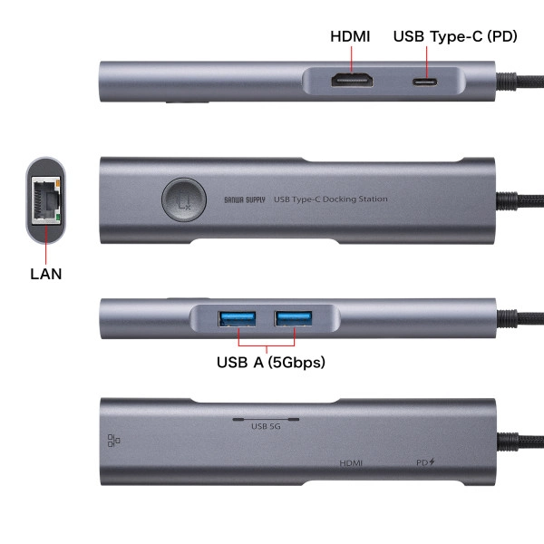 USB Type-C ドッキングハブ USB-5TCHLP16GM