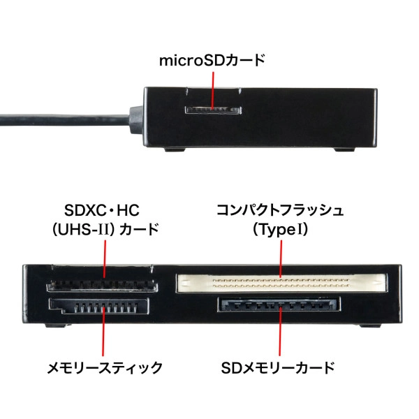 USB3.0カードリーダー(ブラック) ADR-3ML35BK