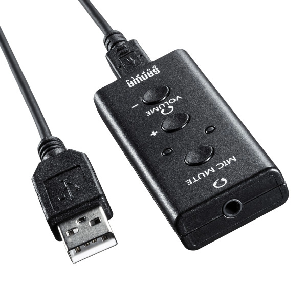 USBオーディオ変換アダプタ（4極ヘッドセット用） MM-ADUSB4N