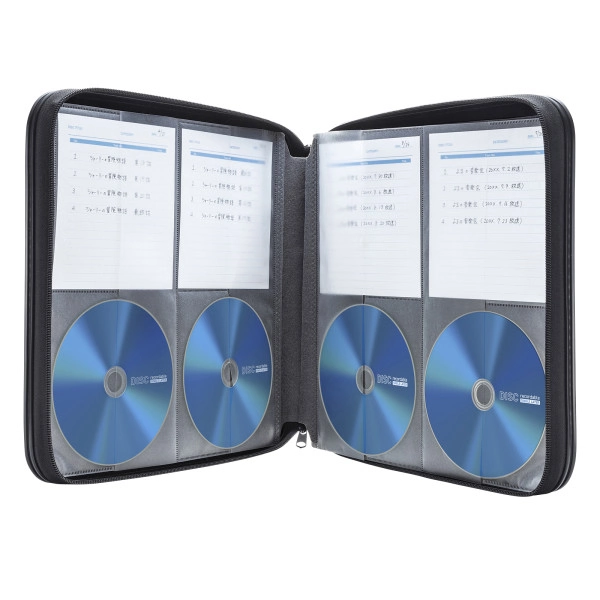 CDジャケット収納対応セミハードケース（160枚収納・ブラック） FCD-WLBD160BBK