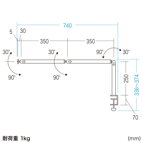 クランプ式カメラマウント（3関節タイプ） CR-LACAM7