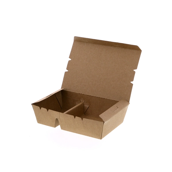 【HEIKO】エコランチボックス 2仕切 クラフト 20枚×20 (400枚)