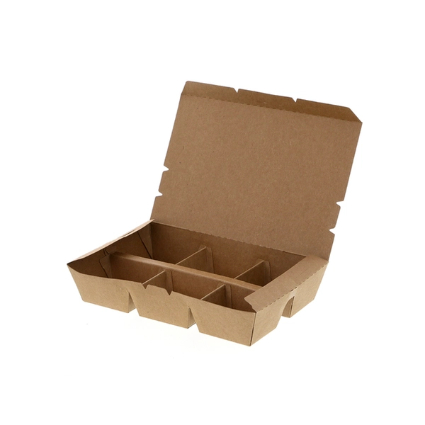 【HEIKO】エコランチボックス 6仕切 クラフト 20枚×20 (400枚)