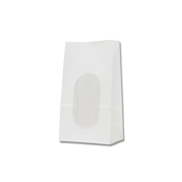 【HEIKO】紙袋 窓付袋(内側ラミネート) No.4 白無地 50枚