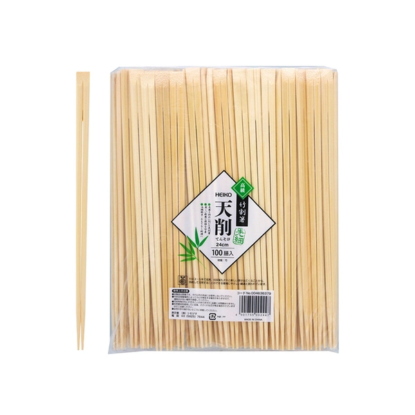 【HEIKO】竹割箸 先細天削 24cm 裸 100膳