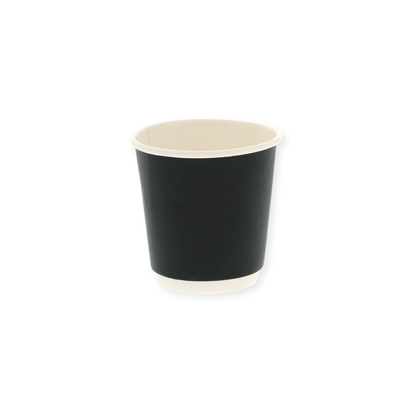 紙コップ 二重断熱カップ 4オンス(120ml) 口径60mm 黒無地 40個