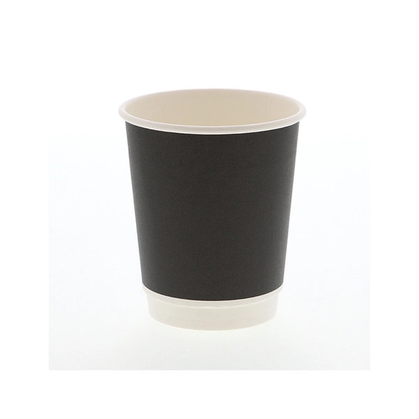 【HEIKO】紙コップ 二重断熱カップ 8オンス 口径80mm ブラック 25個×20 (500個)