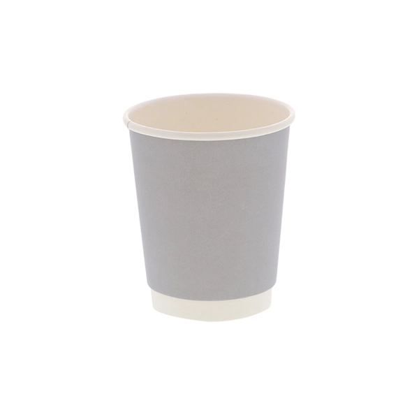 紙コップ 二重断熱カップ 8オンス(240ml) 口径80mm グレー 25個