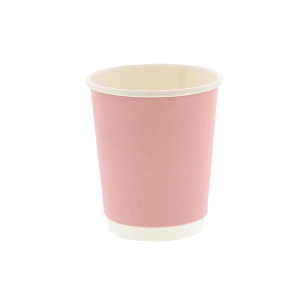 紙コップ 二重断熱カップ 8オンス(240ml) 口径80mm ピンク 25個
