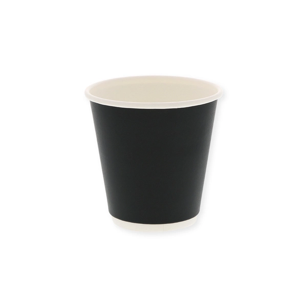 紙コップ 二重断熱カップ 10オンス(300ml) 口径90mm 黒無地 25個