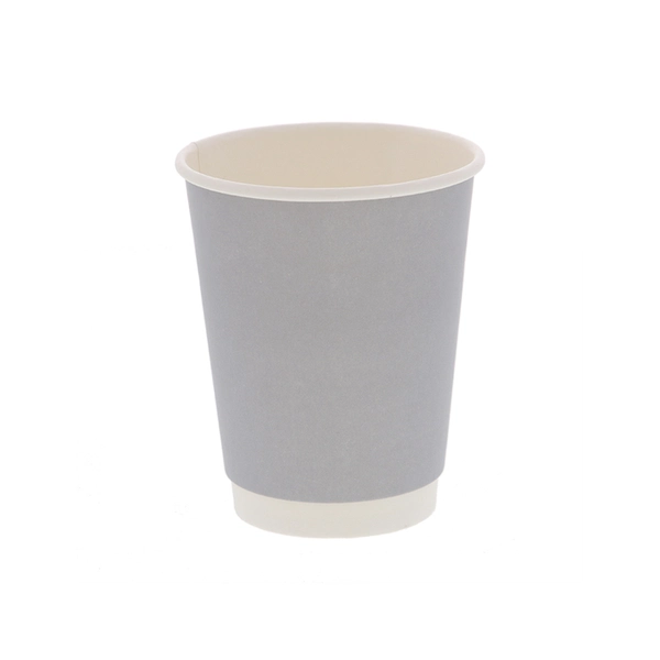 紙コップ 二重断熱カップ 12オンス(400ml) 口径90mm グレー 25個