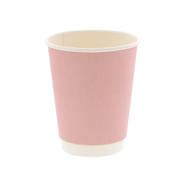 紙コップ 二重断熱カップ 12オンス(400ml) 口径90mm ピンク 25個