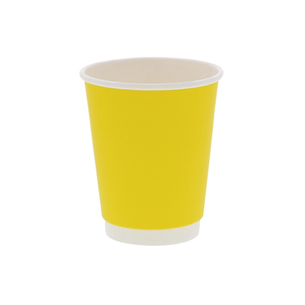 紙コップ 二重断熱カップ 12オンス(400ml) 口径90mm イエロー 25個