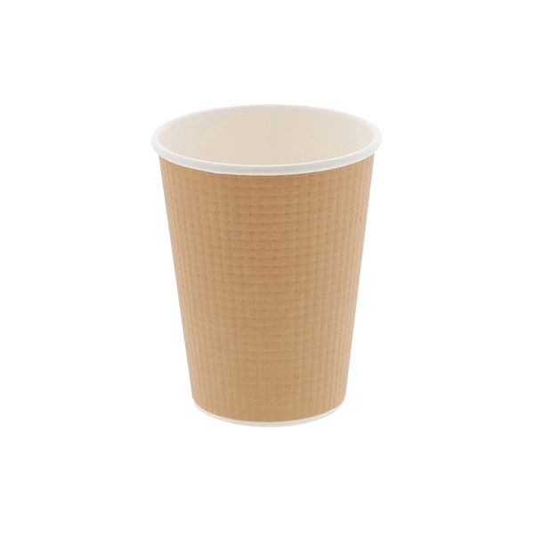 【HEIKO】紙コップ エンボスカップ 12オンス 口径90mm クラフト 50個