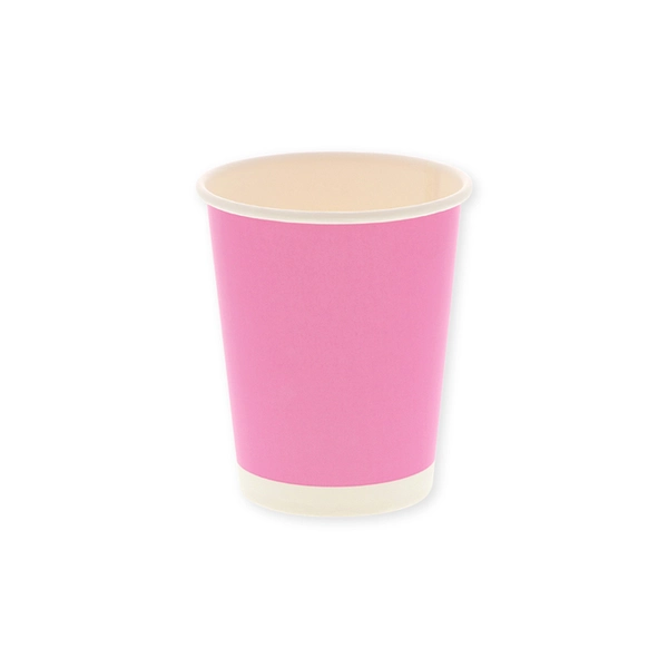 【HEIKO】紙コップ(ペーパーカップ) アイス・ホット兼用 8オンス 口径80mm ピンク 50個×20 (1000個)