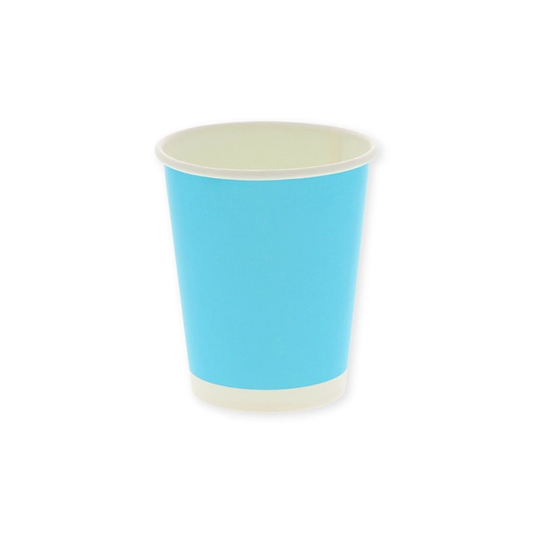 【HEIKO】紙コップ(ペーパーカップ) アイス・ホット兼用 8オンス 口径80mm ライトブルー 50個×20 (1000個)