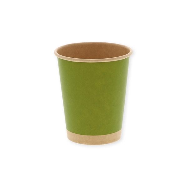 【HEIKO】紙コップ(ペーパーカップ) アイス・ホット兼用 8オンス 口径80mm 未晒まっちゃ 50個