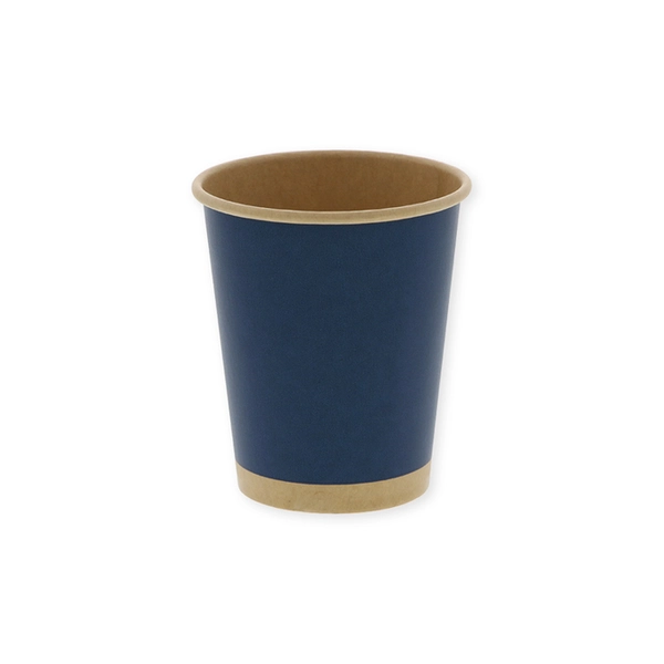 【HEIKO】紙コップ(ペーパーカップ) アイス・ホット兼用 8オンス 口径80mm 未晒ネイビー 50個×20 (1000個)