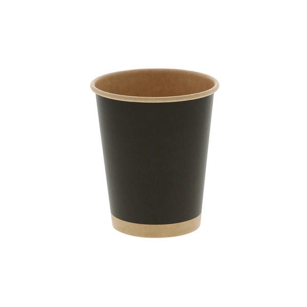 【HEIKO】紙コップ(ペーパーカップ) アイス・ホット兼用 8オンス 口径80mm 未晒ブラック 50個